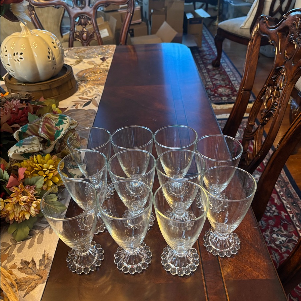 Elegant Clear Glass Goblets Set